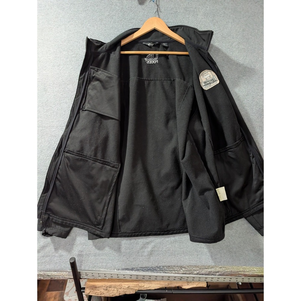 Eddie Bauer 3XL Black Fleece Lined Soft Shell Jacket US Foods Beef Work Zip Coat - Picture 8 of 13